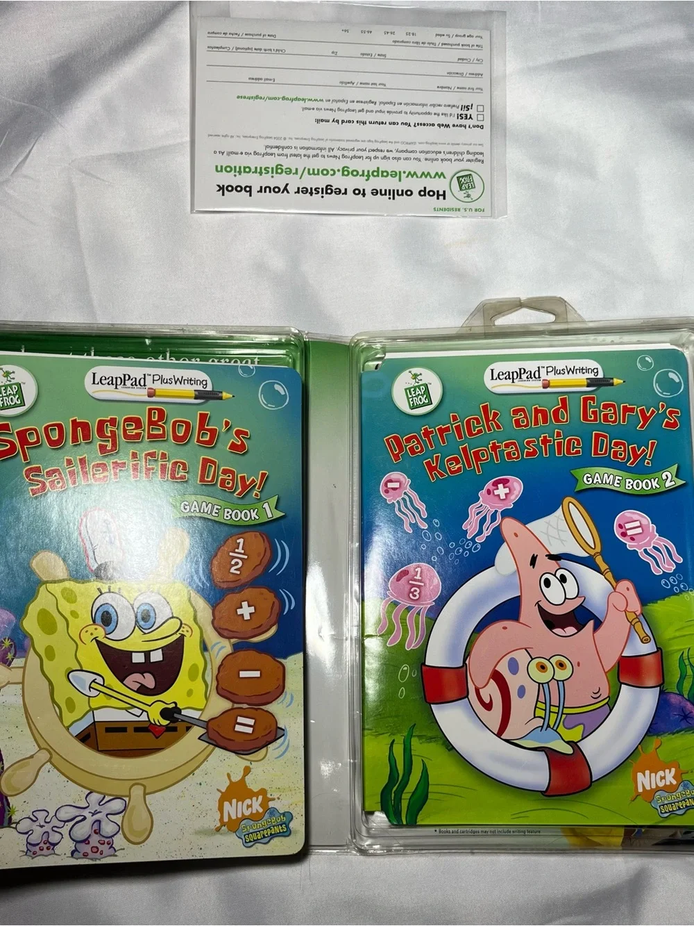 Vintage LeapFrog LeapPad Plus Writing Brainy Briny Math 1st Grade SpongeBob NEW